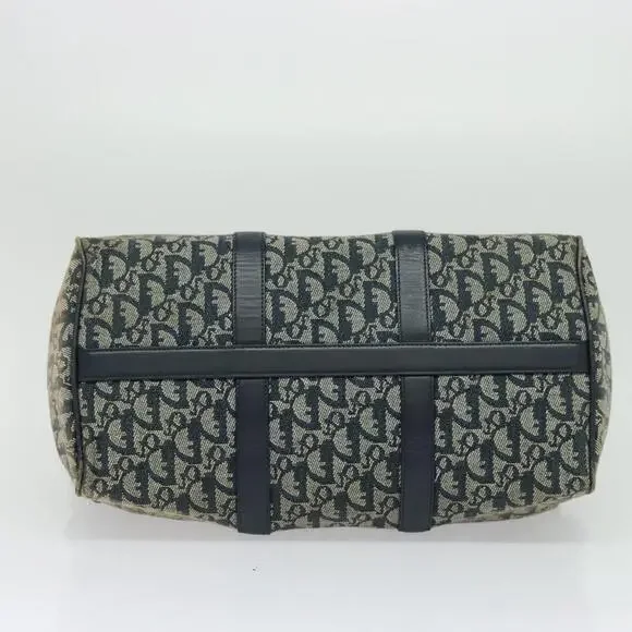 DIOR Trotter Canvas Boston Bag Navy Gold - Picture 9 of 12